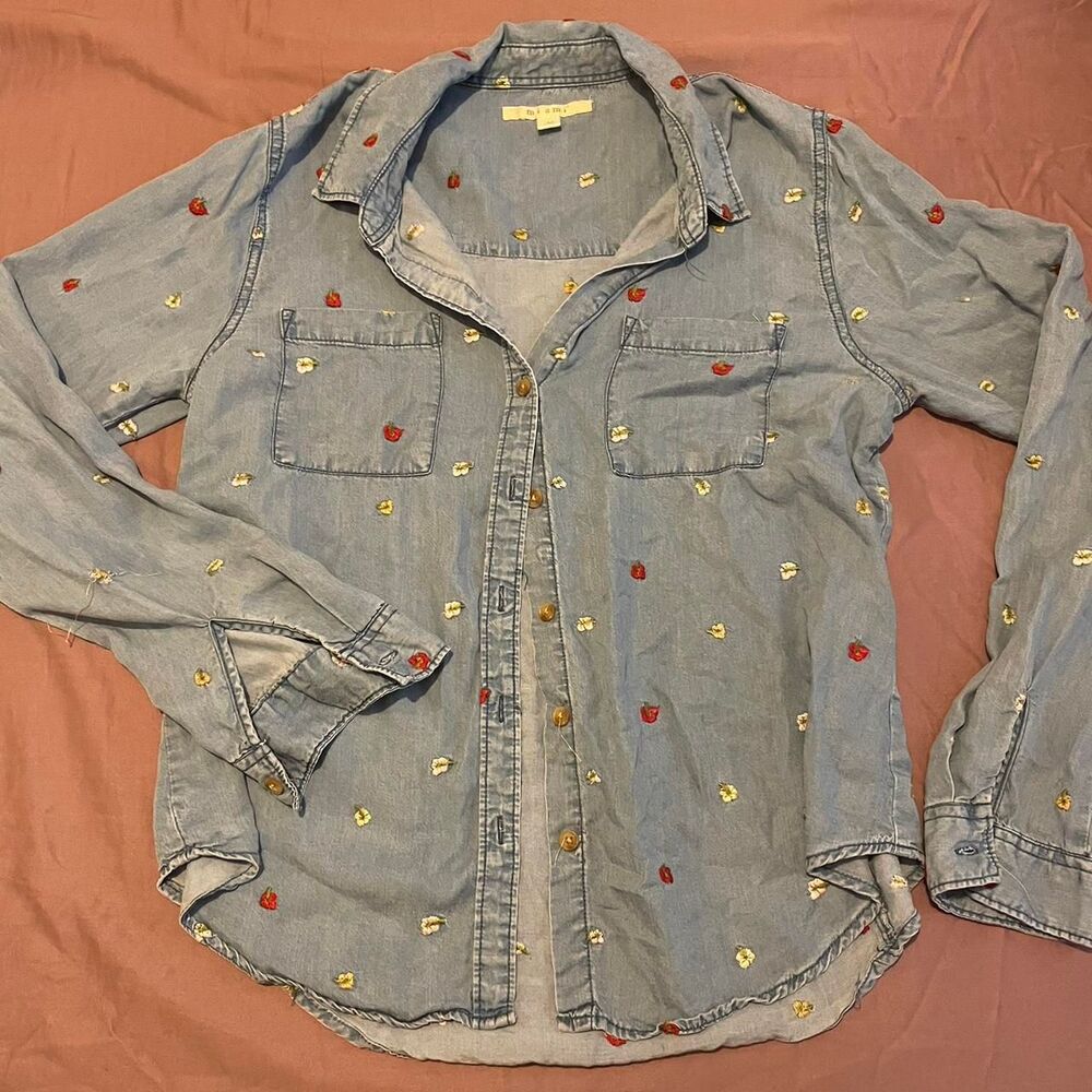 Miami Women's Blue button down shirt